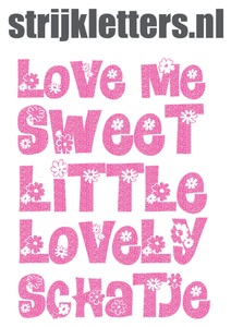 Vel Strijkletters Love Me Glitter Holo Pink - afb. 1