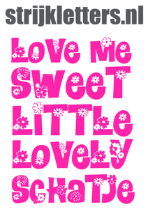 Vel Strijkletters Love Me Glow in the Dark Roze - afb. 1