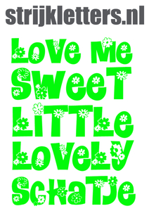 Vel Strijkletters Love Me Glow in the Dark Groen - afb. 1