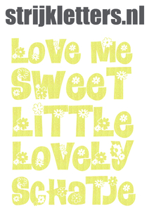 Vel Strijkletters Love Me Glitter Neon geel Glitter - afb. 1