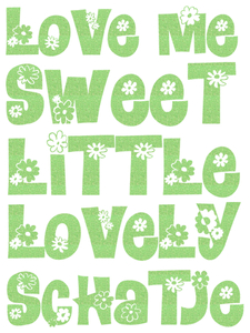 Vel Strijkletters Love Me Glitter Neon Groen Glitter - afb. 2