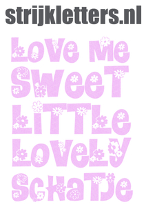 Vel Strijkletters Love Me Glitter Neon Purple 480 - afb. 1