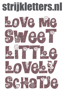 Vel Strijkletters Love Me Glitter Rose Gold Glitter 486 - afb. 1