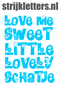 Vel Strijkletters Love Me Glow in the Dark Blauw - afb. 1