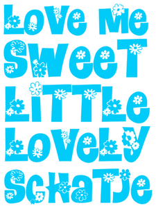 Vel Strijkletters Love Me Glow in the Dark Blauw - afb. 2