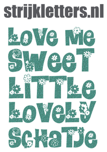 Vel Strijkletters Love Me Glitter Jade Glitter 482 - afb. 1