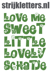 Vel Strijkletters Love Me Glitter Light Green Glitter 483 - afb. 1