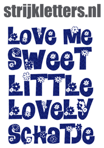Vel Strijkletters Love Me Glitter Royal Blue Glitter 489 - afb. 1