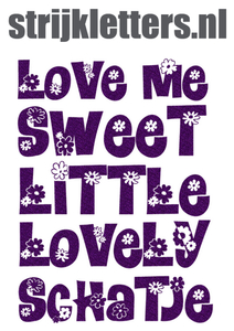 Vel Strijkletters Love Me Glitter Purple Glitter 424 - afb. 1