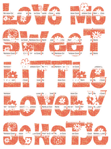 Vel Strijkletters Love Me Glitter Rainbow Coral Glitter ST - afb. 2