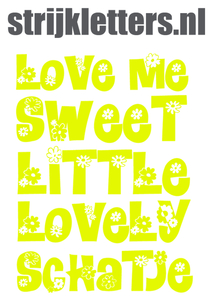 Vel Strijkletters Love Me Glow in the Darg Geel - afb. 1