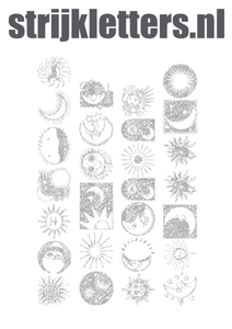 Vel Strijkletters Maan Glitter Silver 450 - afb. 1