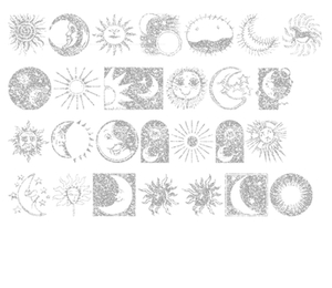 Vel Strijkletters Maan Glitter Silver 450 - afb. 2