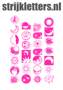 Vel Strijkletters Maan Glow in the Dark Roze - afb. 1