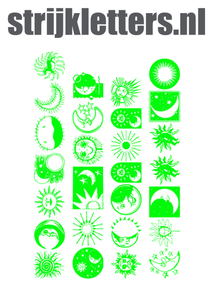 Vel Strijkletters Maan Glow in the Dark Groen - afb. 1
