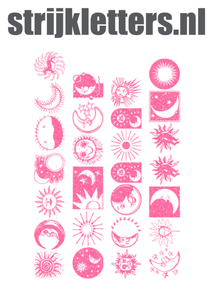 Vel Strijkletters Maan Glitter Neon Pink Glitter 448 - afb. 1