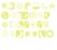 Vel Strijkletters Maan Glitter Neon Yellow Glitter 446 - afb. 2