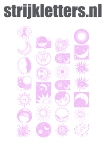 Vel Strijkletters Maan Glitter Neon Purple 480 - afb. 1
