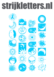 Vel Strijkletters Maan Glow in the Dark Blauw - afb. 1