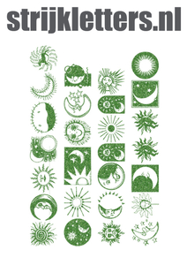 Vel Strijkletters Maan Glitter Light Green Glitter 483 - afb. 1
