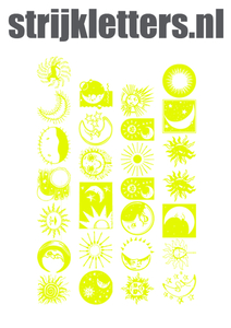 Vel Strijkletters Maan Glow in the Darg Geel - afb. 1