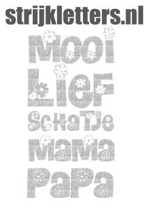 Vel Strijkletters Mooi Lief Glitter Silver 450 - afb. 1