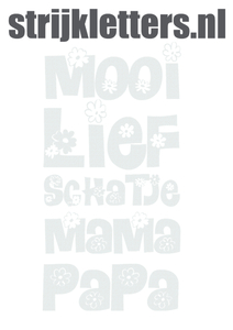 Vel Strijkletters Mooi Lief Design Carbon Wit - afb. 1