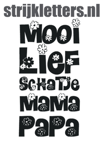 Vel Strijkletters Mooi Lief Design Carbon Zwart - afb. 1