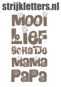 Vel Strijkletters Mooi Lief Design Leger - afb. 1