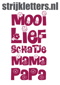 Vel Strijkletters Mooi Lief Design Zebra Roze - afb. 1