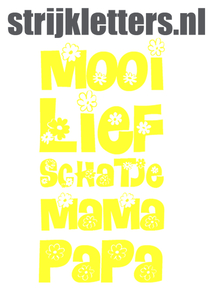 Vel Strijkletters Mooi Lief Flex Neon Geel - afb. 1