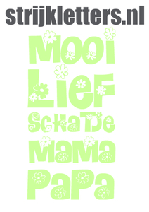 Vel Strijkletters Mooi Lief Glow in the Dark - afb. 1