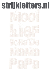 Vel Strijkletters Mooi Lief Glitter White Glitter 444 - afb. 1