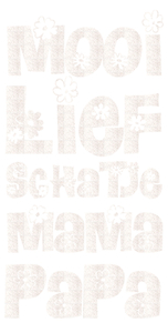 Vel Strijkletters Mooi Lief Glitter White Glitter 444 - afb. 2