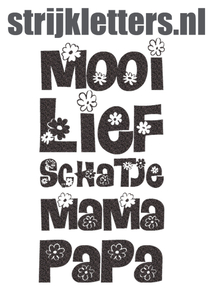 Vel Strijkletters Mooi Lief Glitter Black Glitter 458 - afb. 1