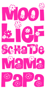 Vel Strijkletters Mooi Lief Glow in the Dark Roze - afb. 2