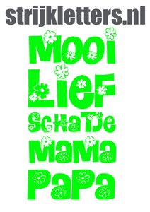 Vel Strijkletters Mooi Lief Glow in the Dark Groen - afb. 1