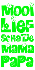 Vel Strijkletters Mooi Lief Glow in the Dark Groen - afb. 2