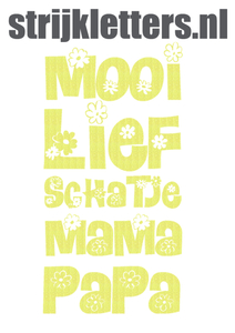 Vel Strijkletters Mooi Lief Glitter Neon Yellow Glitter 446 - afb. 1