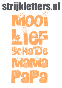 Vel Strijkletters Mooi Lief Glitter Neon Orange Glitter 449 - afb. 1