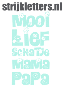 Vel Strijkletters Mooi Lief Glitter Neon Bleu Glitter 480 - afb. 1