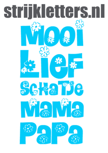 Vel Strijkletters Mooi Lief Glow in the Dark Blauw - afb. 1