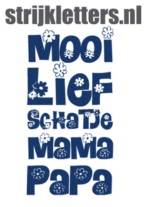 Vel Strijkletters Mooi Lief Glitter Navy Blue Glitter 423 - afb. 1