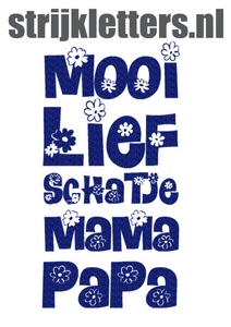 Vel Strijkletters Mooi Lief Glitter Royal Blue Glitter 489 - afb. 1