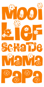 Vel Strijkletters Mooi Lief Glow in the Dark Oranje - afb. 2