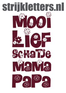 Vel Strijkletters Mooi Lief Glitter Burgundy  Glitter 422 - afb. 1