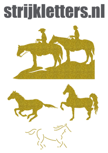 Vel Strijkletters Paarden Glitter Goud - afb. 1