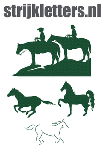 Vel Strijkletters Paarden Glitter Groen - afb. 1
