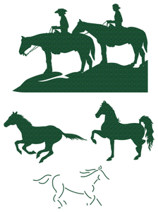 Vel Strijkletters Paarden Glitter Groen - afb. 2
