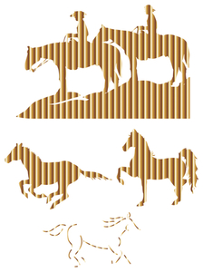 Vel Strijkletters Paarden Mirror Goud - afb. 2